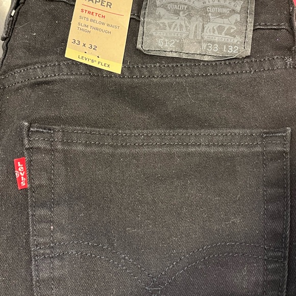 Levi’s 512 Slim Taper Stretch  Flex Men’s Black Jeans 33x32 NWT - Picture 13 of 16